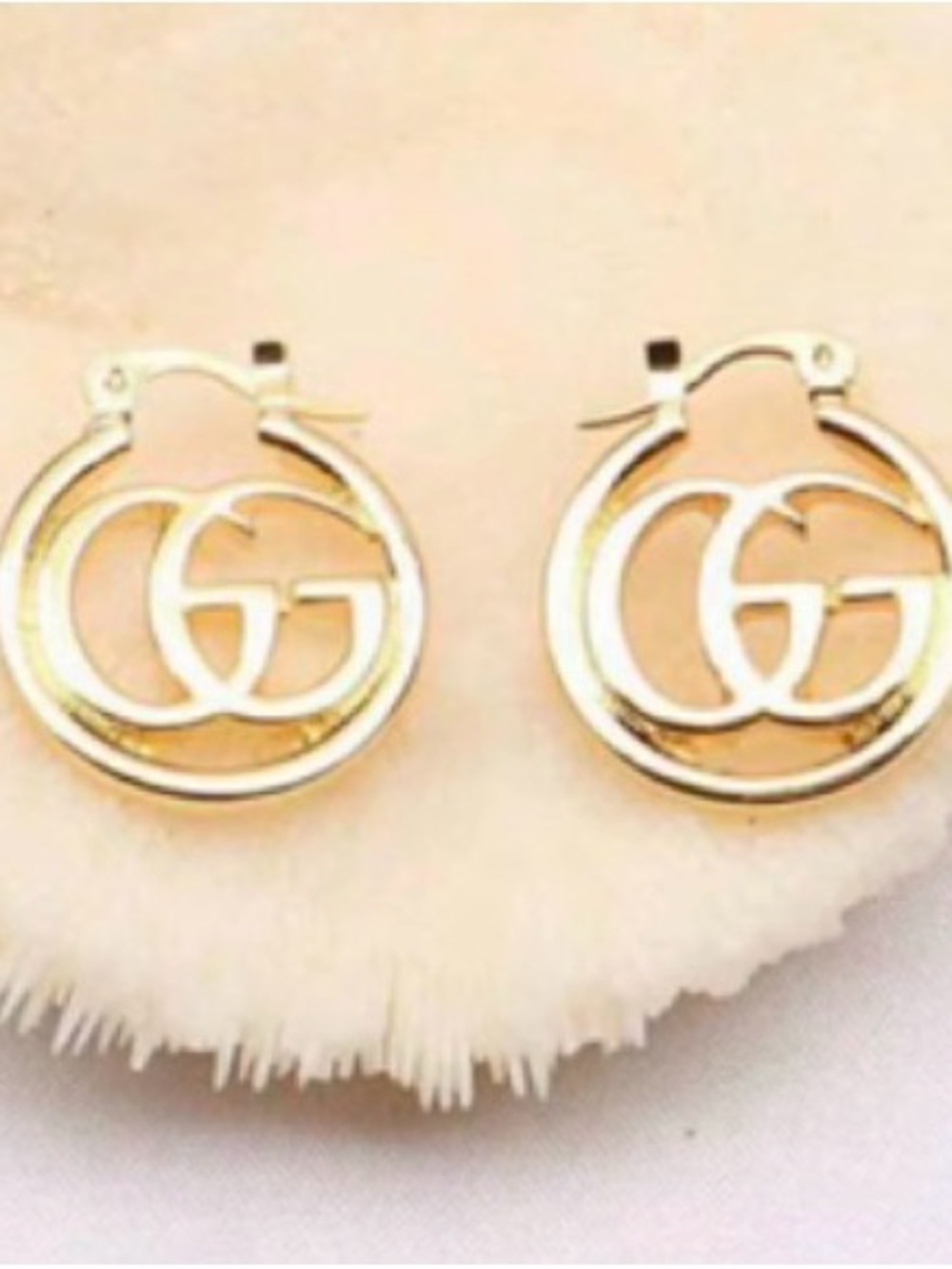 Gold Double-G Hoop Earrings - Designer Inspired
